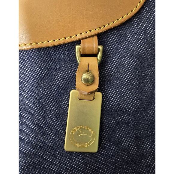 Vintage Dooney & Bourke Denim Leather Cabriolet Backpack USA - Picture 14 of 15